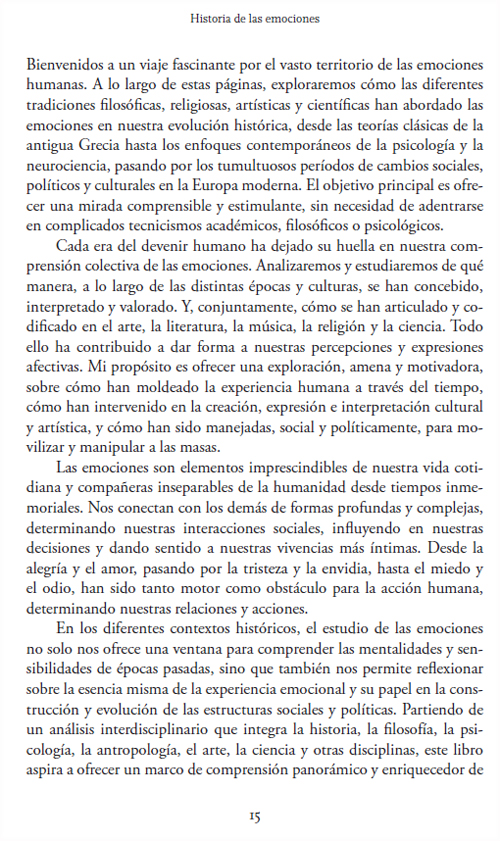Página 15: Introducción a la historia emocional